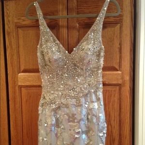 Sequence Short Silver Party Dress